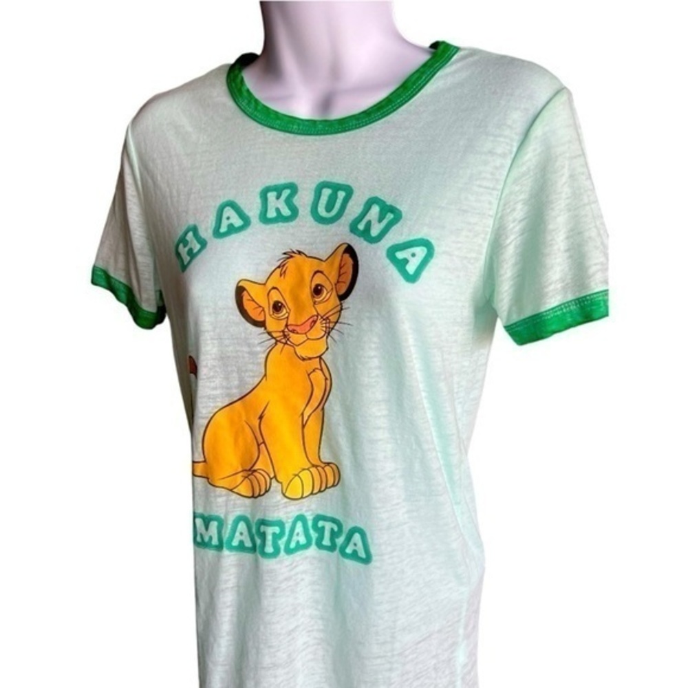 Disney Lion King Hakuna Matata Simba Green Ringer T-shirt::Disneyland Anniversar